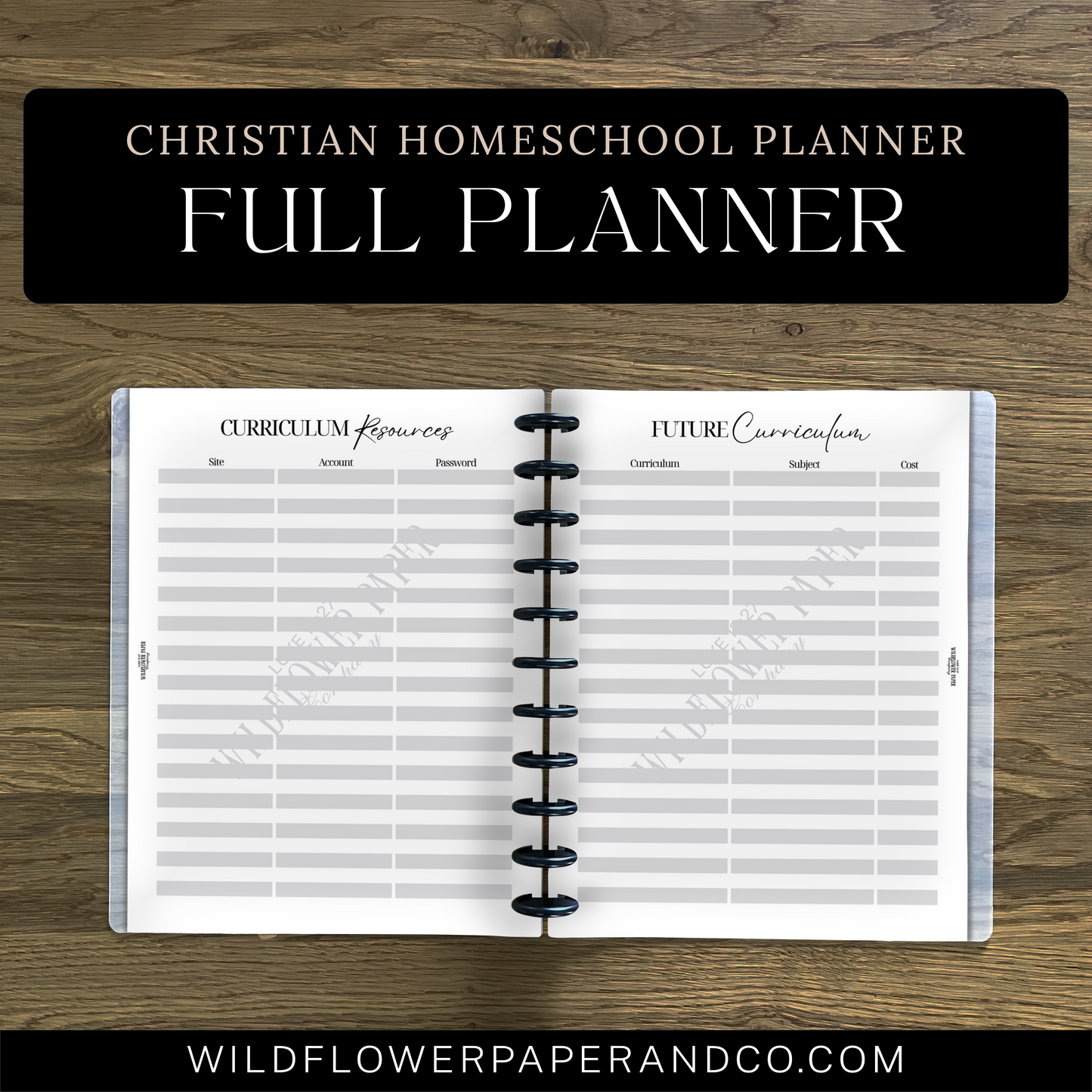 Christian Homeschool Planner (Letter Sized)