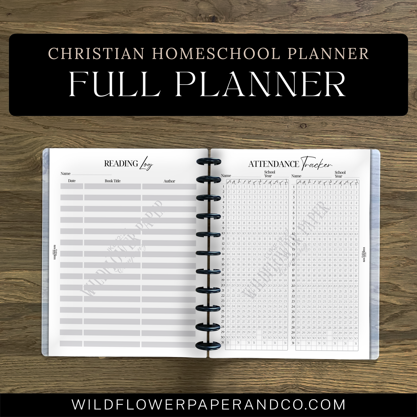 Christian Homeschool Planner (Letter Sized)