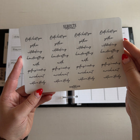 Custom Subject Planner Stickers