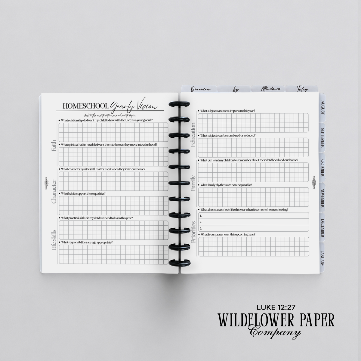 Christian Homeschool Planner (Digital File Only)